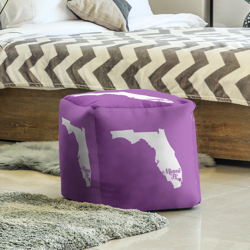 Repose-pieds cube en floride miami, Violet