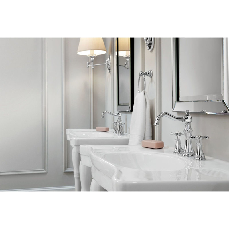 Weymouth Widespread Bathroom Faucet with Drain Assembly, Chrome