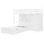 Lit superposé simple avec tiroirs, garde-robe, tablettes de rangement et lit hydraulique, blanc-797165882