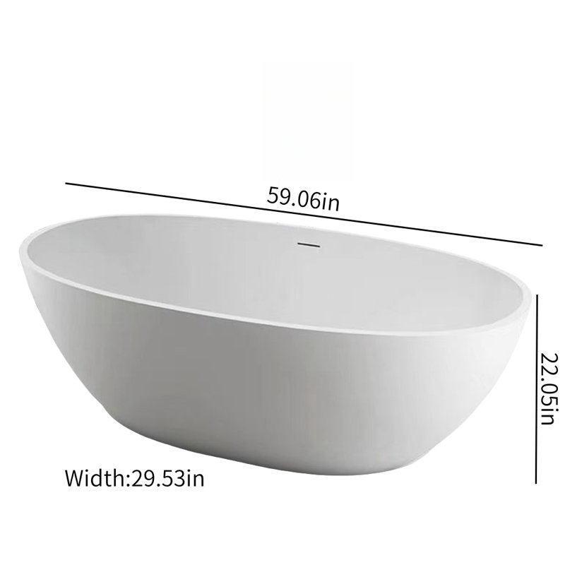 Ensemble de baignoire et douche H 59,05 po x 22,05 po, Blanc