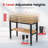 Work Table for Garage Adjustable Workbench with Power Outlets Pegboard Pad