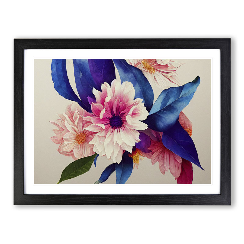 Awesome Flowers - Framed Print, 34cm H x 46cm W x 2cm D, Black