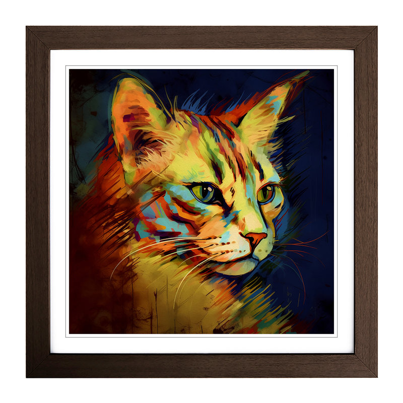Single Picture Frame Print on Wood, Walnut Framed