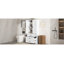 Grande armoire à linge avec 3 tiroirs, armoire de salle de bain autoportante, armoire de rangement en bois blanc avec tablette réglable et poignée en métal
