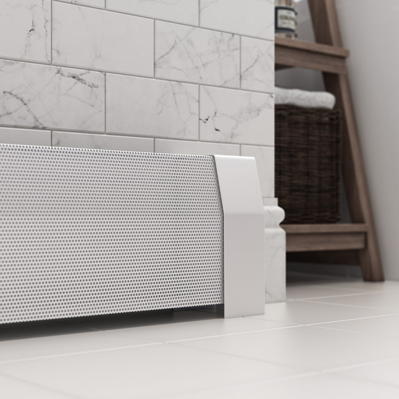 White Steel Slip-On Baseboard Heater Cover End Cap