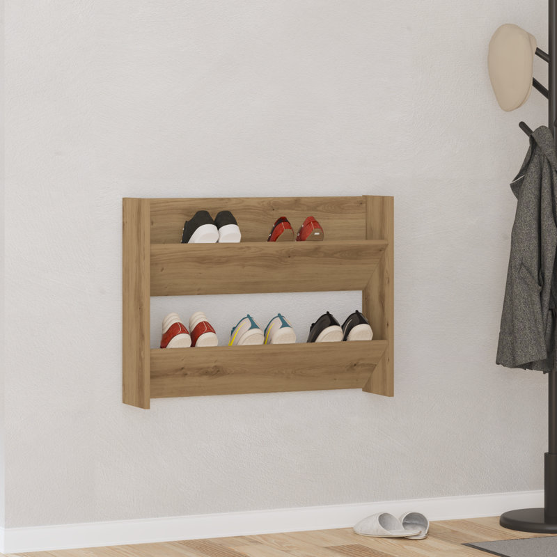 12 Pair Shoe Rack, Artisan Oak, 2