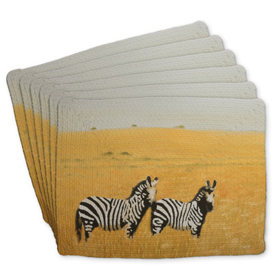 Herd of Zebra Braided Polyester Orlane | Set of 6 Decor