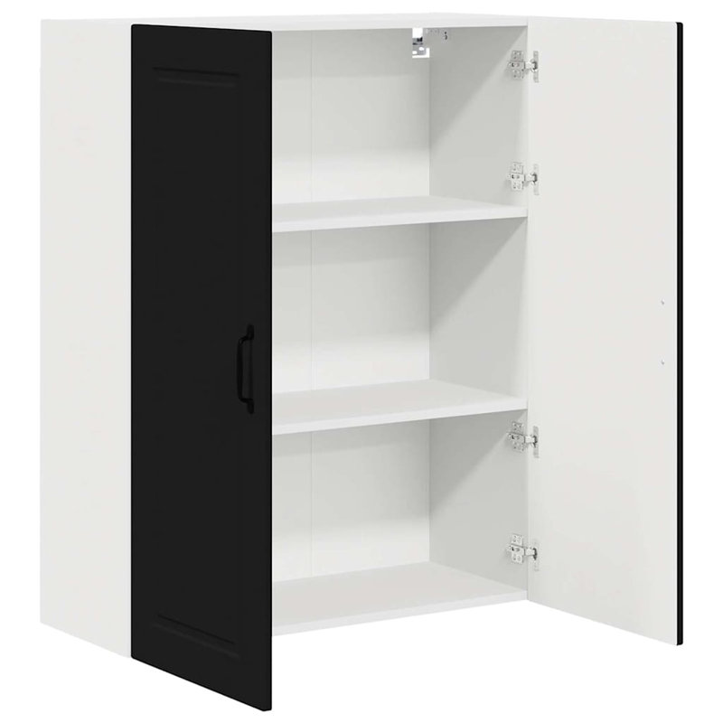 Vidaxl Kitchen Wall Cabinet High Gloss White 60 X 31 X 100 Cm, Black, 100cm H x 80cm W x 31cm D