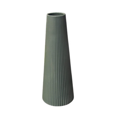 Vase rond en céramique fini mat vert