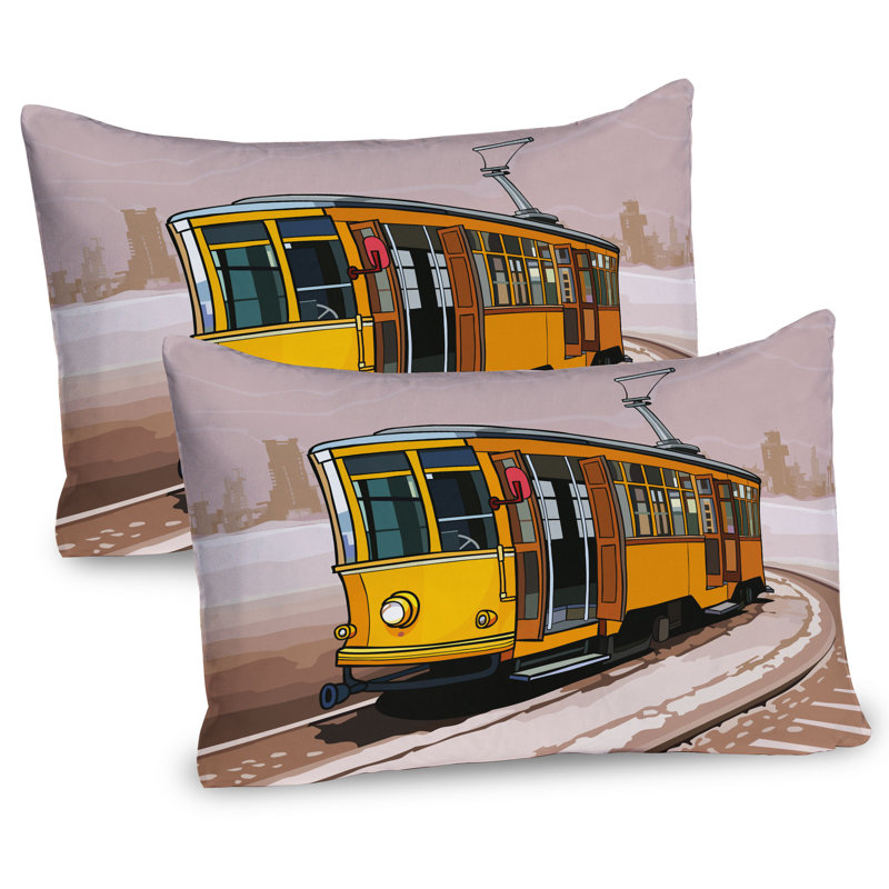 Ensemble de 2 taies décoratives modernes sur rail Ambesonne jaune et brun pâle, H 20 po x l 36 po