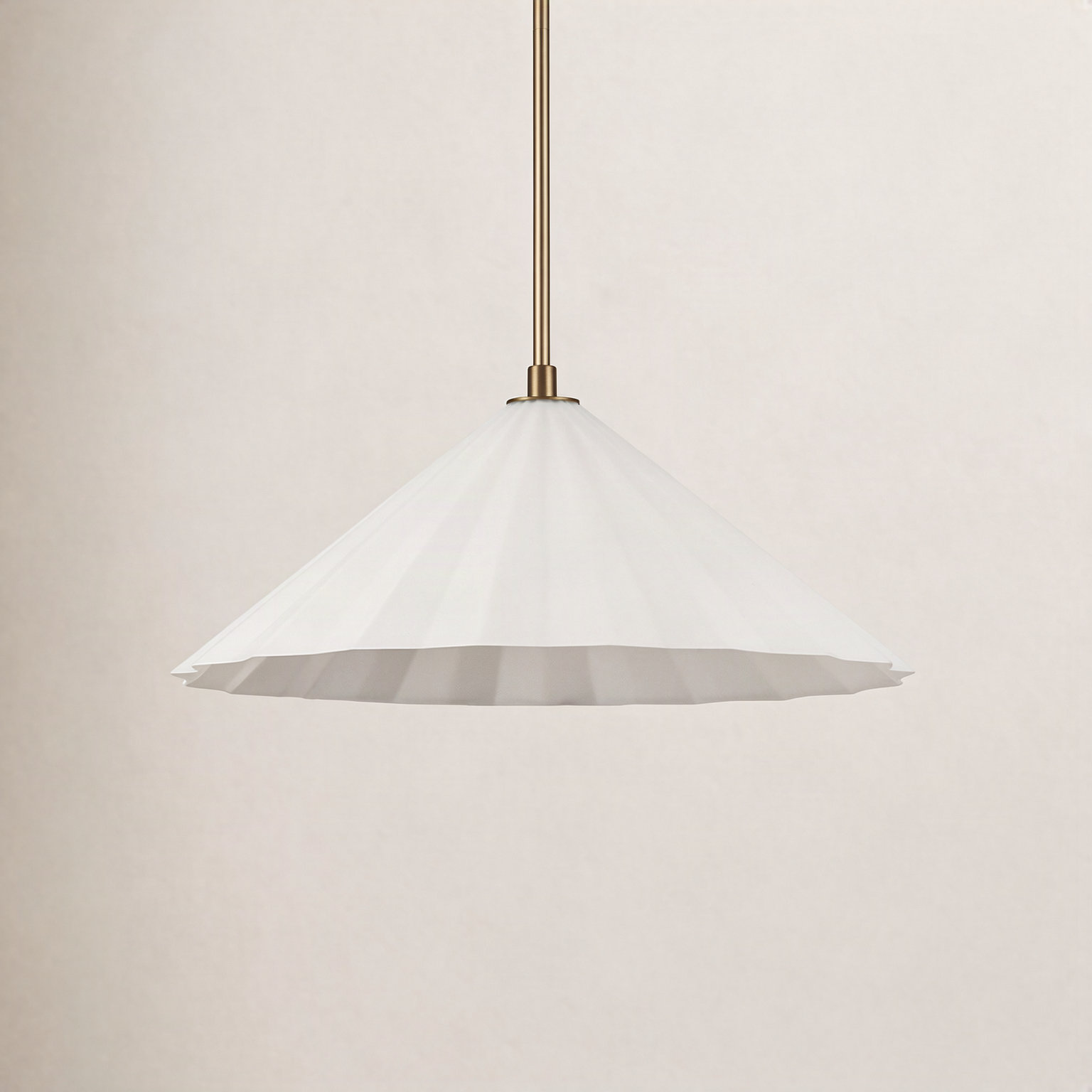 Yuridia Single Light Glass Steel Pendant, Aged Brass, 8.25"H x 20.50"W x 20.50"D