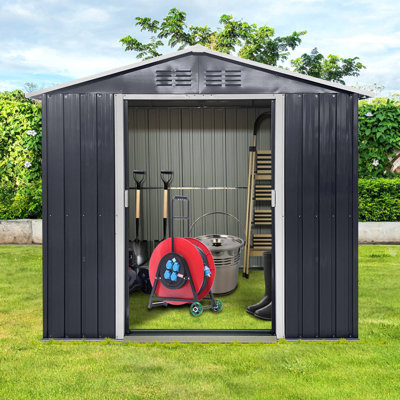 Metal Garden Sheds 7Ftx4.3Ft Outdoor Storage Sheds With Window