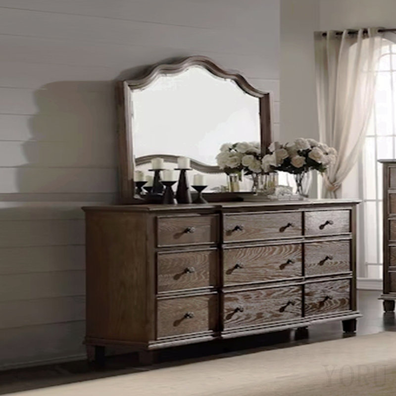 Weathered Oak Finish Mirror