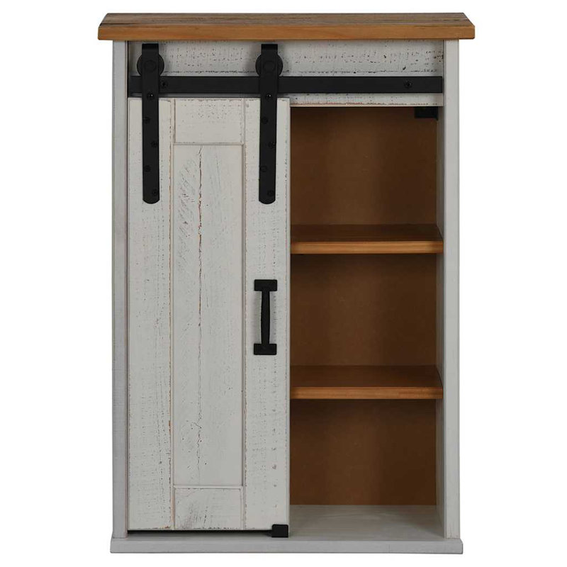 Hanging Cabinet HALDEN With Sliding Door 49X22.5X70 Cm Pine, White