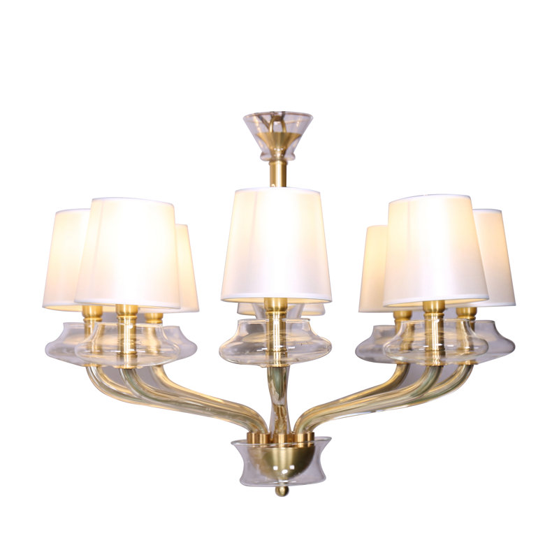 Lustre empire à 8 lumières Jamnis, Blanc