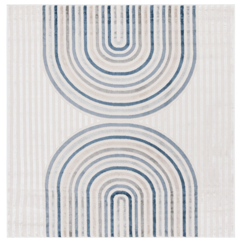 Eustachio 100 Performance Striped Rug, Round 6'3"