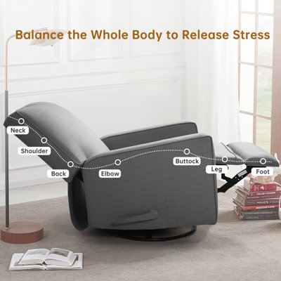 Saidee Upholstered Manual Swivel Rocker Recliner Chair