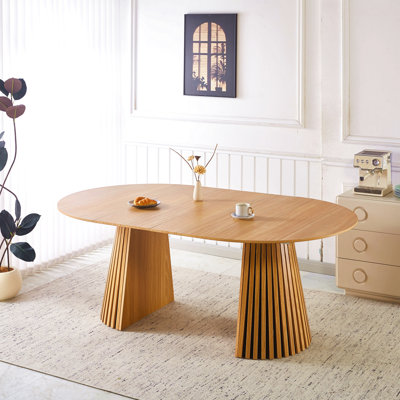 Extendable Table Mid-Century Modern Pedestal Table, Multi-Functional Dining Table For 6-10 People & Large Coffee Table,47.24-78.74INCH LENGTH