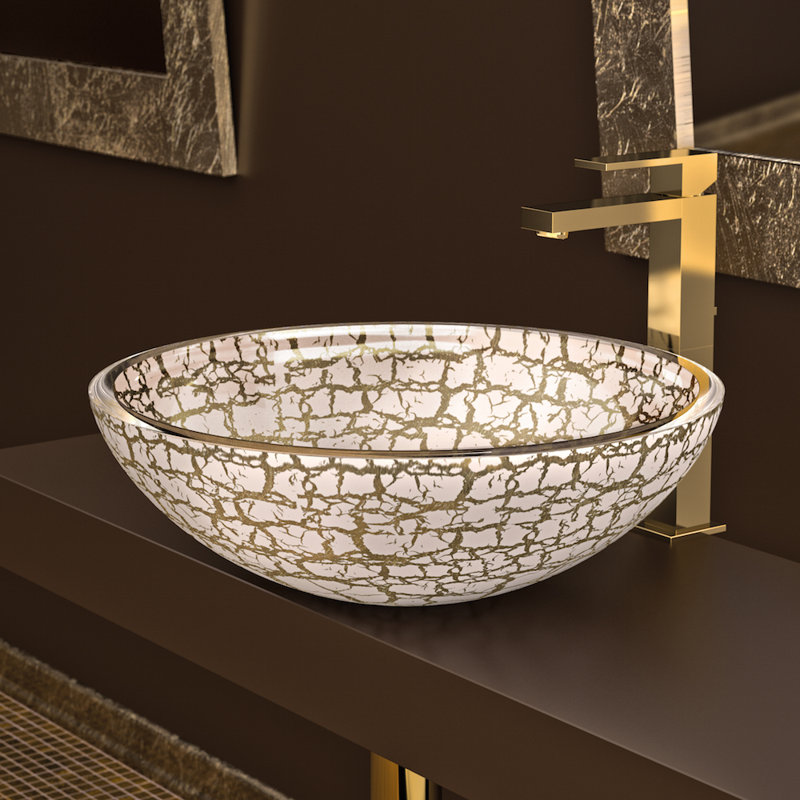 Atelier 17.4'' L Bathroom Sink, Gold/White