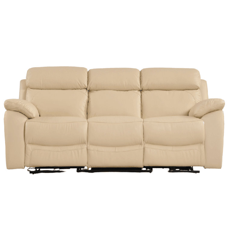 Dandrea Genuine Leather Electric Power Recliner 3 Seater Sofa, Cream