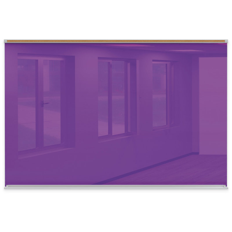 Liso MooreCo Yes Glass Wall Metal Glass Board, 48" x 72", Purple