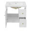 Ensemble de meuble-lavabo mural pour petit espace, armoire de salle de bain avec lavabo en céramique, 2 tiroirs et 1 porte à fermeture en douceur