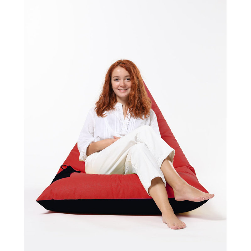 Grand fauteuil à billes pour l'extérieur, Rouge / noir 100% polyester