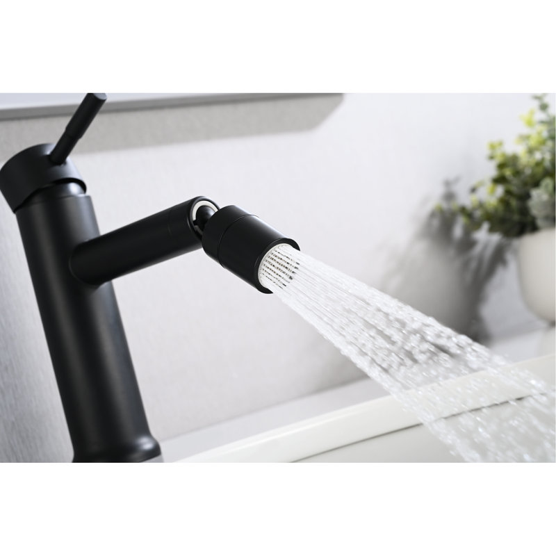 Robinet rotatif noir 360 360, Noir mat