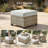 Carolle 8-Piece Outdoor Patio Furniture All-Weather 7-Person PE Wicker Outdoor Conversation Set, Patio Couch Swivel Rocker Chairs With Solar Powered Coffee Tables For Backyard,Poolside,Deck-2103426058