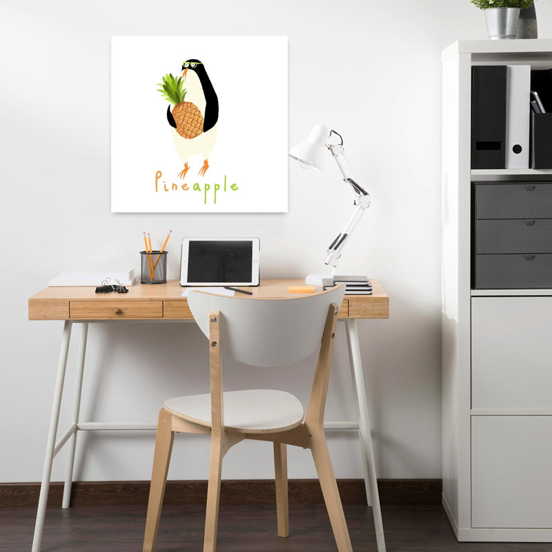 Art contemporain, ours, pingouin, forêt, art contemporain, H 18 po x l 18 po
