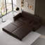 Canapés Chesterfield multifonctionnels, canapé-lit convertible en similicuir, brun foncé