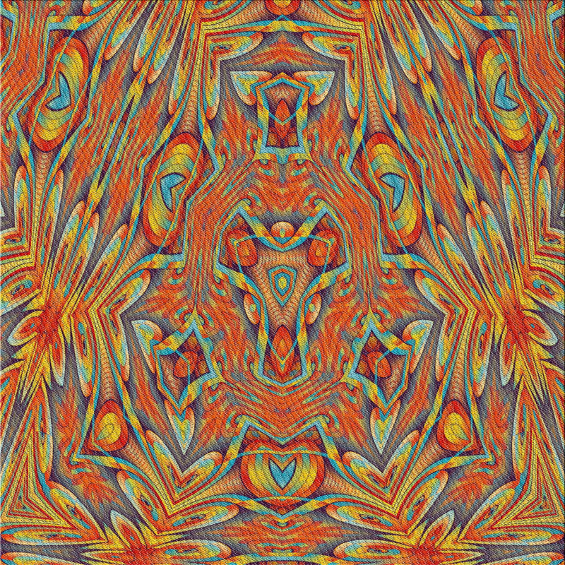 Tapis brun tissé à la machine, Carré 8 pi