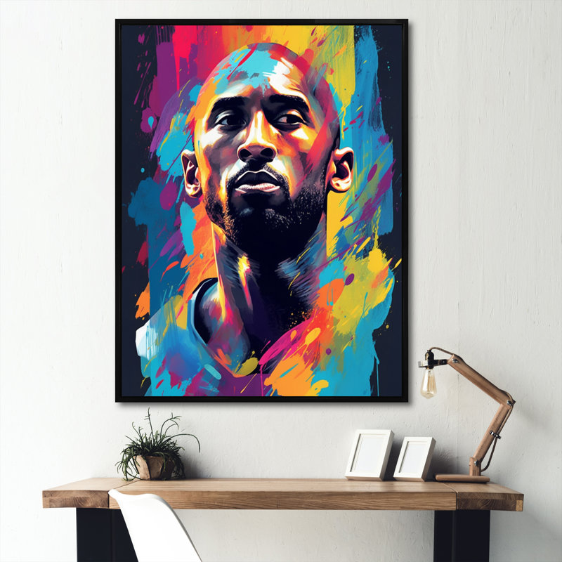 «Kobe Memory II», reproduction sur toile, Cadre flottant noir, H 32 po x l 16 po x P 1 po