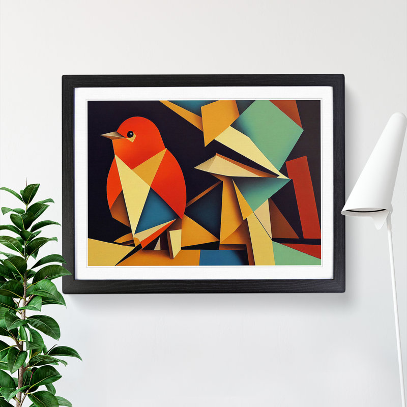 Abstract Robin Bird Vol.1 - Framed Print, Black, 34cm H x 46cm W x 2cm D