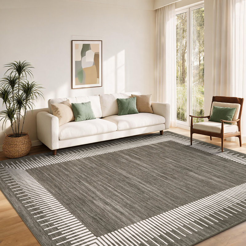 Tapis lavable moderne et minimaliste avec envers en caoutchouc, tapis souple et durable pliable pour les chambres à coucher, les salons et les salles à manger