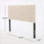 Tête de lit pour grand lit pour chambre à coucher capitonnée beige capitonnée réglable-129232634