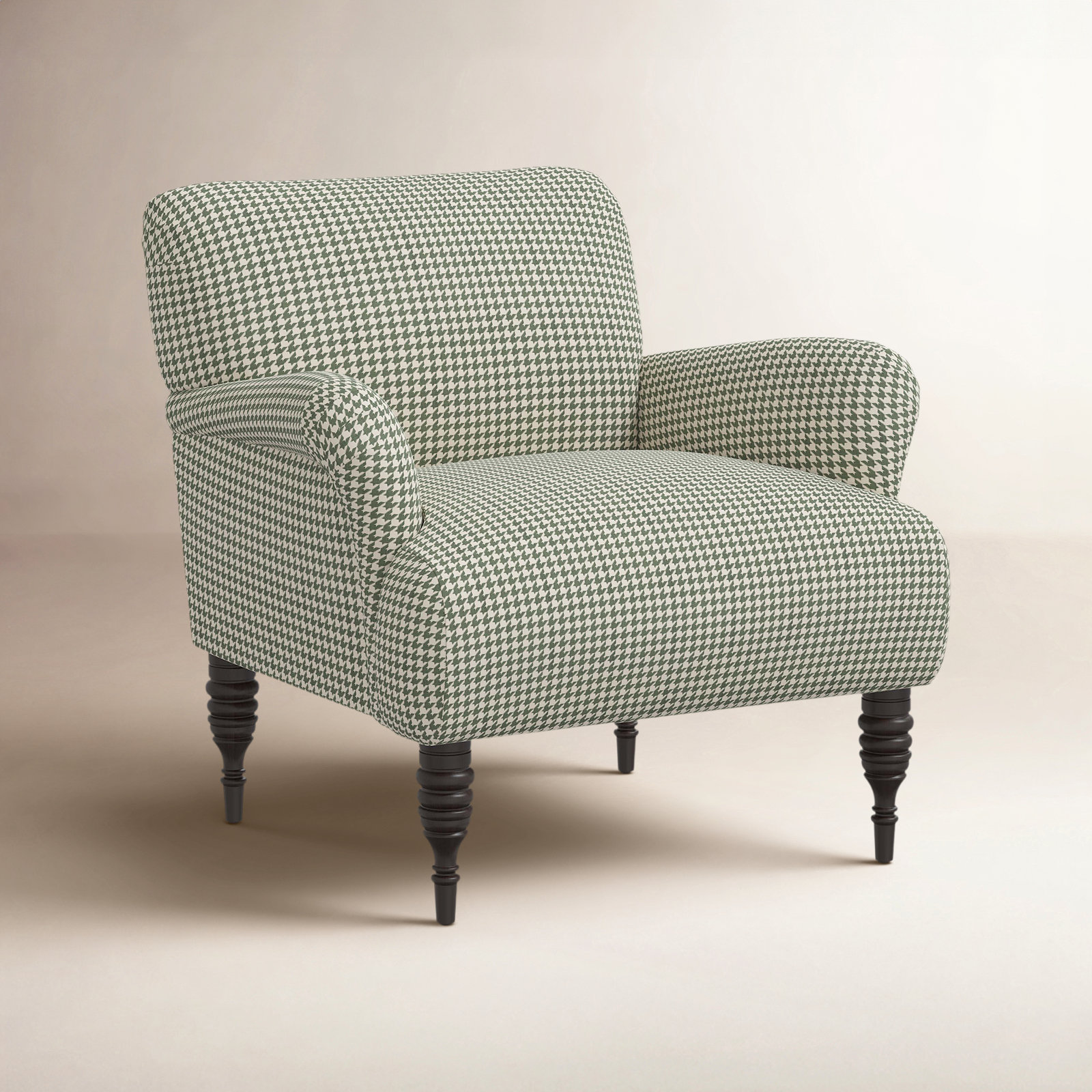 Bershire Armchair, Chunky Houndstooth Olive