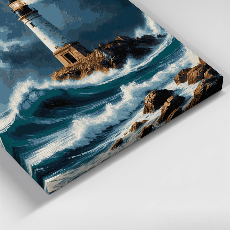Art mural sur toile gris nautique professionnel côtier, H 8 po x l 10 po