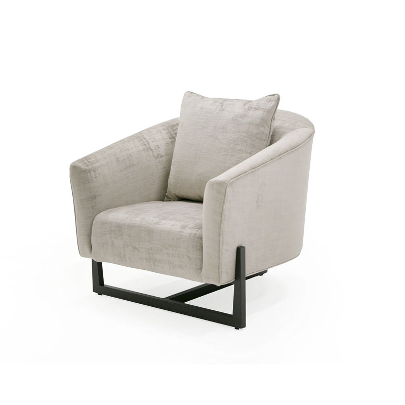 Fauteuil Bilbo, 100 % polyester gris clair