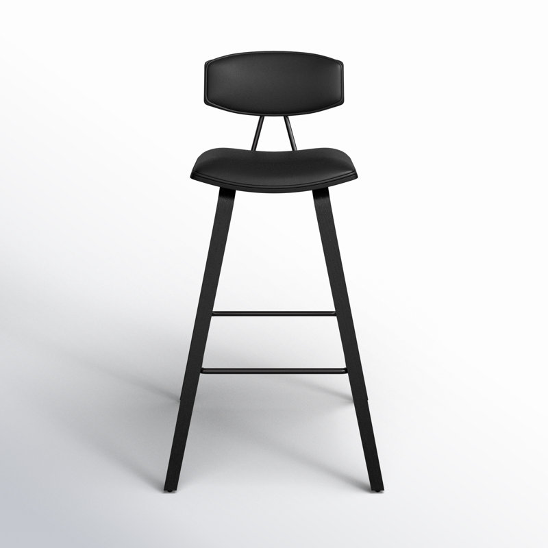 Tabouret de bar et de comptoir Bilgin Payton, Tabouret de bar (siège d'une hauteur de 29 po), Similicuir noir