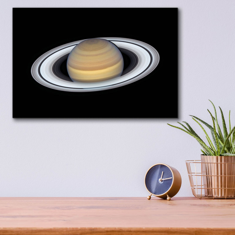  «Saturn 2» par la téléscope Hubble de la NASA, art mural en verre acrylique, 16 po x 12 po