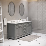 Derby 72'' Double Bathroom Vanity with Marble Top