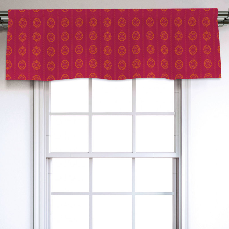 Sateen Geometric Ruffled Window Valance