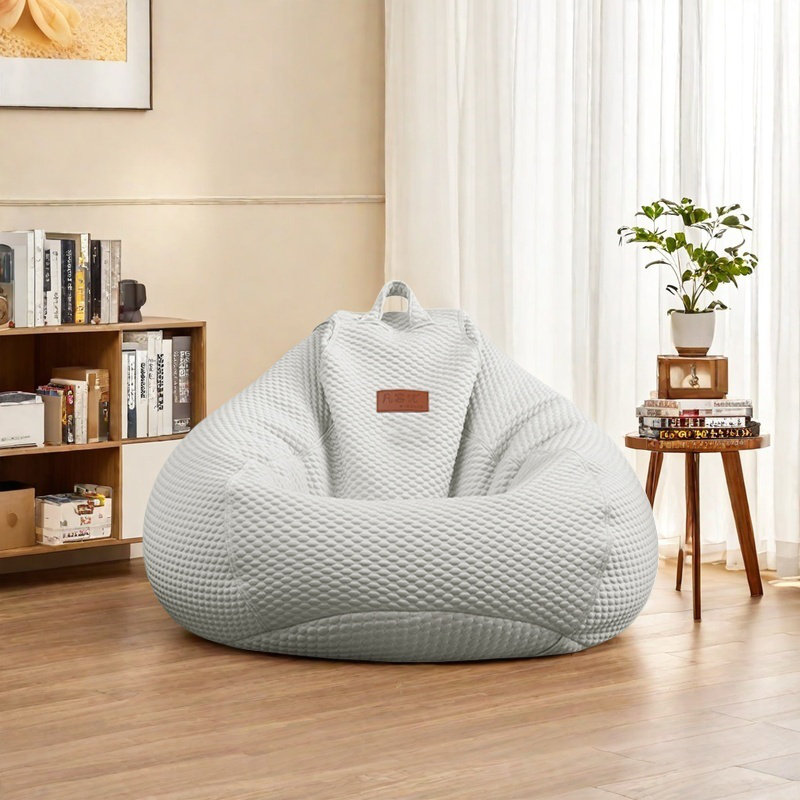 Fauteuil à billes simple et décontracté, Polyester blanc