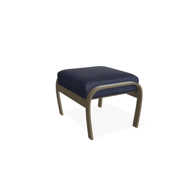Repose-pieds avec coussin Askar, Spectre indigo Sunbrella®, Bois de plage texturé