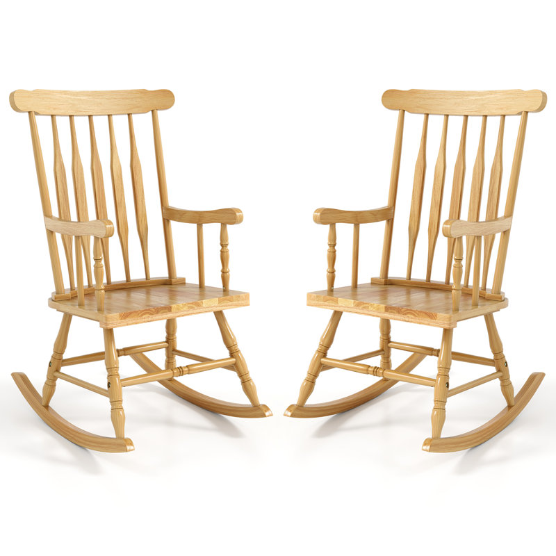 Chaise berçante en bois 2 pièces