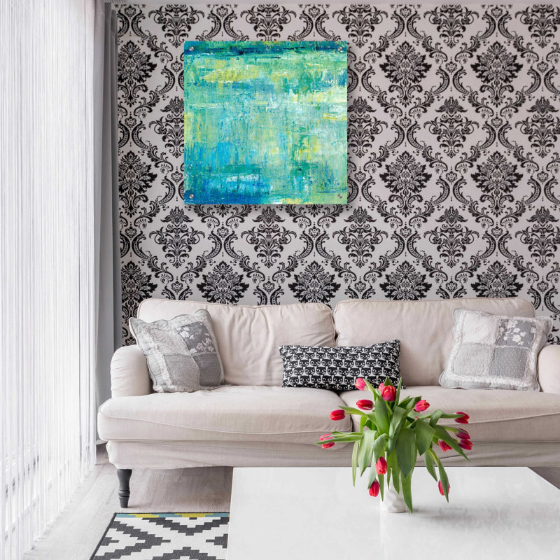 «Water Reflection I» par Tim O'Toole, art mural en verre acrylique, H 24 po x l 24 po x P 0,2 po