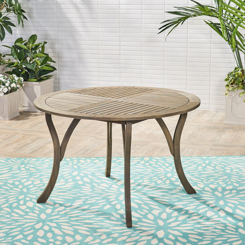 Table d'extérieur 45,96 po pour l'extérieur - bois, finition grise, élément en bois élégant 45,96 po, patio