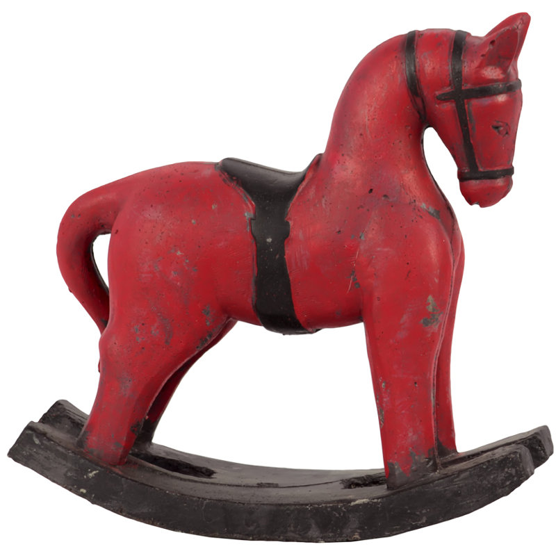 Cheval à Bascule En Ciment Avec Selle Sm Red, 12,2" H