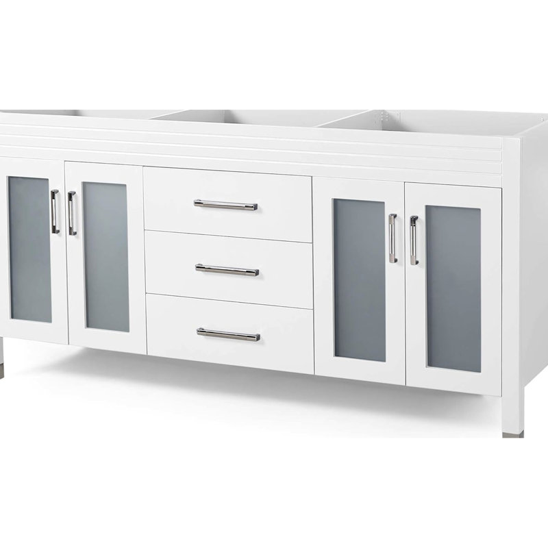 Meuble-lavabo 72 po avec portes à panneau de verre et options personnalisables